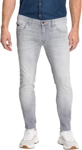 Pantalones vaqueros Pioneer Of Tomorrow Ryan para hombre gris ajustados rectos denim elásticos L34 - Imagen 1 de 1