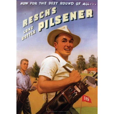 Resch's Pilsener Art Print – Golfers – Retro Pub Art 1930s – 3 sizes Poster - Image 1 of 4