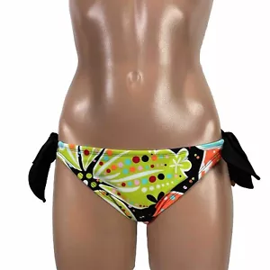 Vintage Y2K Hobie Bikini Bottoms Medium Retro Tie Sides Psychedelic NEW NWT USA - Picture 1 of 10