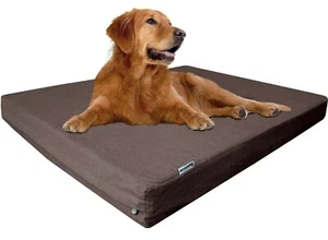 XL extra großes braun Denim Haustier Hundebett orthopädisch wasserdicht Memory Foam 40x35x4 - Bild 1 von 15