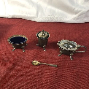 Sterling Silver Platted Mini Condiment Set - Picture 1 of 16