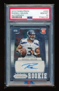 PSA 10 RUSSELL WILSON 2012 PANINI PRIZM #230 AUTOGRAPH AUTO RC #/250 *GEM MINT*