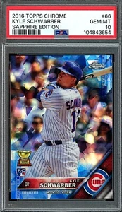 2016 Topps Chrome Sapphire Edition #166 Kyle Schwarber Rookie PSA 10 - Imagen 1 de 2