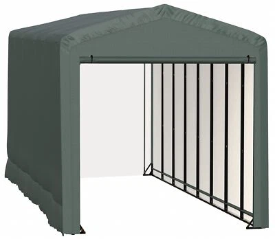 ShelterTube Wind and Snow-Load Rated Garage, 14x36x16 Green - Image 1 of 4