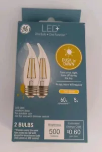 New GE LED+ CA11 Dusk to Dawn LED Light Bulbs, Automatic On/Off Outdoor Security - Picture 1 of 5