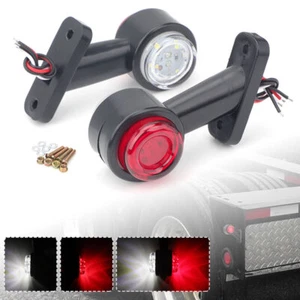 LED Side Outline Stalk Marker Light Brake Lamp Chassis White/Red Truck Trailer - Picture 1 of 9
