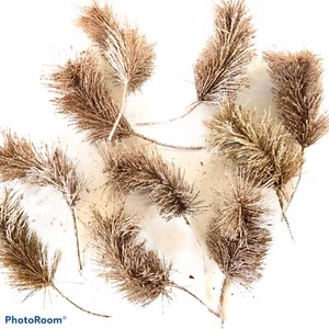 Bronce Brillo Imitación Pino Ramas Decoración Navidad Centro de mesa Corona Manto - Imagen 1 de 2