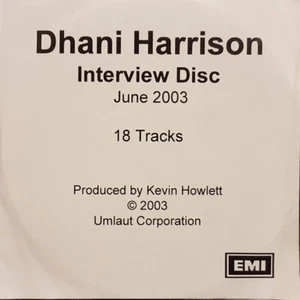 Dhani Harrison Interview Disc RARE PROMO CD EXCELLENT CONDITION GEORGE son - Picture 1 of 1