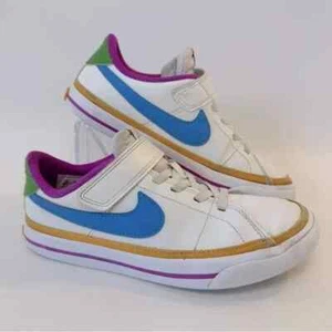 Nike Court Legacy Little Kids' Shoes White/Blue/Purple 1.5Y - Picture 1 of 12