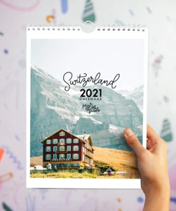 Switzerland 2021 A4 wall calendar art calendar designer travel Europe Gift - Picture 1 of 4