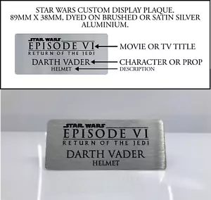 Star Wars Custom Display Plaque, Helmet, Lightsaber, Prop, Model Aluminium - Picture 1 of 8