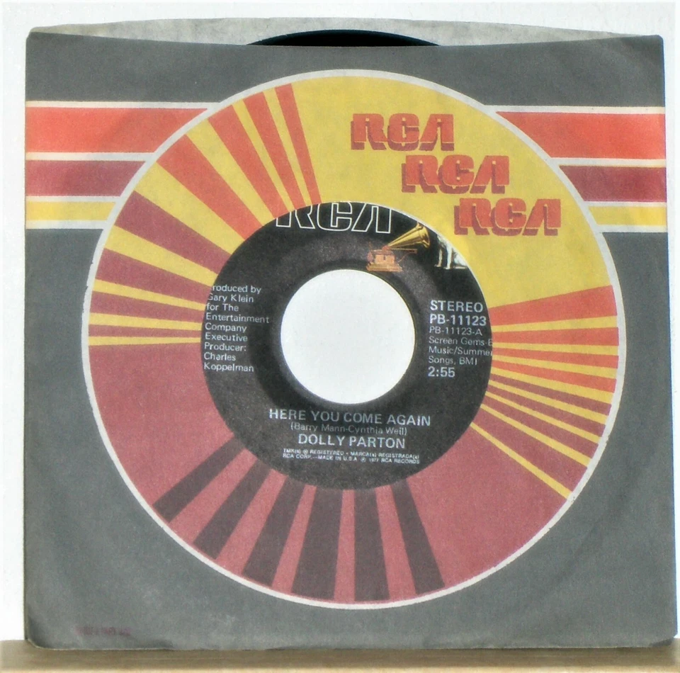 Dolly Parton - Here You Come Again / Me and Little Andy - 45 Record Near Mint - Image 1 of 2