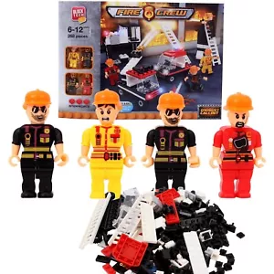 268 PC Block Tech Fire Crew Figuren Stellwerksblöcke Feuerwehr Bauset - Bild 1 von 7