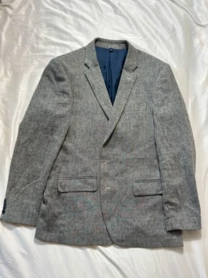 VTG J Crew Linen Cotton Sports coat Herringbone 42R - Image 1 of 4