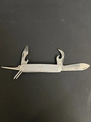 Navaja de bolsillo plegable de acero inoxidable Schrade 1981 militar de Estados Unidos de cuatro herramientas Foto 1 de 4