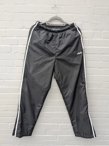 Vintage FILA Jogger Gr. S Traingashose Jogginghose Schwarz 90s Zipper Original - Bild 1 von 6
