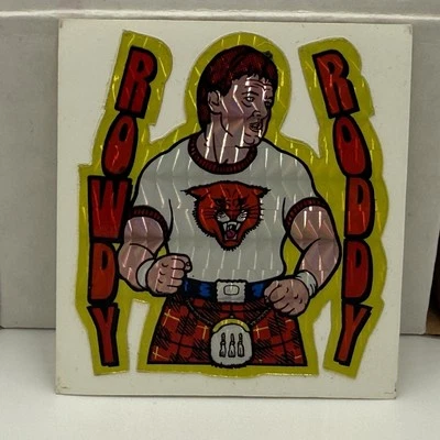 Pegatina prisma expendedora original de la década de 1980 WWF ROWDY RODDY PIPER ¡MUY BONITA!! Foto 1 de 4