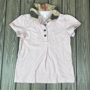 Burberry Pink and Brown Polo Shirt Girls Size 5Y - Picture 1 of 11