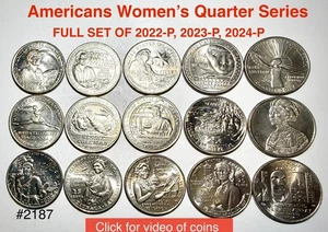 2022-2024P Mint American Women Quarter Set • 15 Coin Lot • Circulated AU/BU-Like - Picture 1 of 2