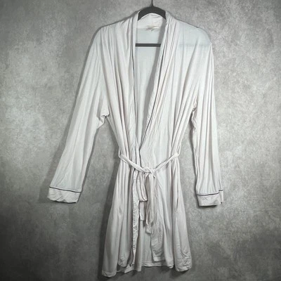 Roupão Eberjey Feminino S Rosa Claro Manga Comprida Cintura Amarrar Xale Gola Leve - Imagem 1 de 4