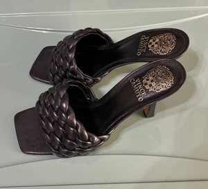 Vince Camuto Damen Brinela schwarz Leder offene Zehenpartie Stiletto Pantoletten Größe 7,5M - Bild 1 von 7