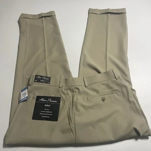 Alan Flusser Herren Plissee Bündchen Golfhose 36 x 29 bügelfrei beige Neu mit Etikett - Bild 1 von 11