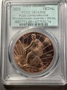 2021 PCGS 35th Anniversary Quarterly Special Commemorative Medal - Bild 1 von 2