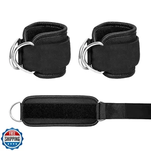 Qiyuda 2 Pcs Wrist Cuffs Lifting Straps with D Rings for Cable Machine, Adjus - Picture 1 of 5