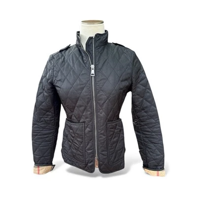 Burberry Edgefield 女式绗缝黑色夹克 XS 码 — 第 1/4 张图片