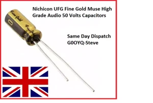 Nichicon UFG Fine Gold Muse Alta Calidad Audio 50 Voltios Condensador - Picture 1 of 29
