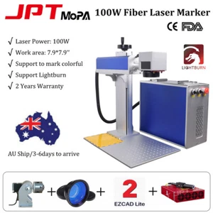 100W JPT M7Mopa Fiber Laser Marking/Cutting Machine Quartz Lens 7.9*7.9’’ Rotary - Picture 1 of 16