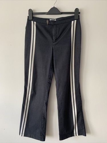 Moschino Jeans Pantalone Grigio Scuro Taglia UK 12 Made in Italy