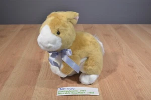 Commonwealth hellbraun und weiß Hase/Hase mit lila Schleife 1999 Sitzsack Plüsch (310-024) - Bild 1 von 6