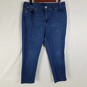Bandolino Jeans Damen 14 Petite Blue High Rise Mandie Slim Crop Denim W34xL23,5 - Bild 1 von 11