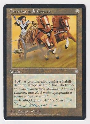 Signed Portuguese War Chariot Proof MP Ice Age Artist Dameon Willich 1996 MTG AP - Image 1 of 2