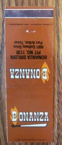 BONANZA RESTAURANT MATCHBOOK COVER: PORT ARTHUR TEXAS EMPTY MATCHCOVER -E18 - Picture 1 of 1