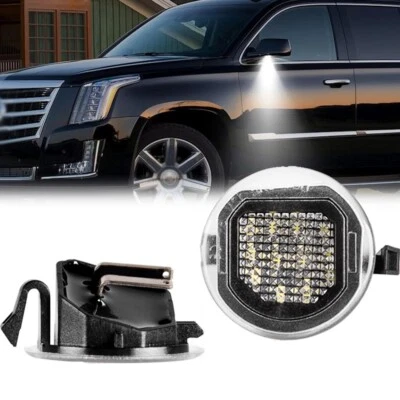 2x Para GMC Yukon XL Sierra 1500 2500HD 3500HD LED Espejo Lateral Charco Luz de Parada Foto 1 de 4