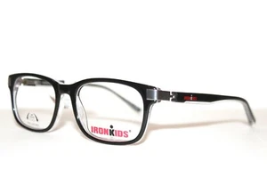 NEW IRONKIDS IKB 900 BLW BLACK CLEAR 180 DEGREE HINGES EYEGLASSES 47-16-130 MM - Picture 1 of 7
