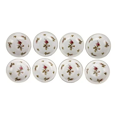 8 VINTAGE FLORAL PARK FLP1 Moss Rose Fruit Sauce Bowls 5 3/8" Japan - Image 1 of 4