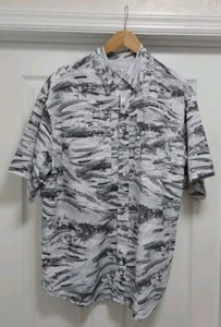 Reel Legends Saltwater II Fishing Shirt Men's Large White Gray Vented Outdoors - Picture 1 of 10