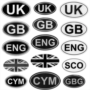 Pegatina 3D Ovalada Brillo Gel Cúpula Motocicleta Coche Calcomanía Insignia Cromo Plata GB UK - Imagen 1 de 78