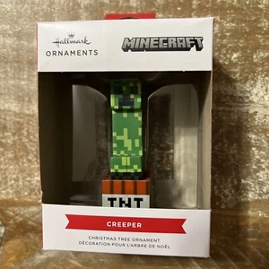 2023 Hallmark Ornament Tree Minecraft Green Creeper On TNT Video Game - Bild 1 von 4