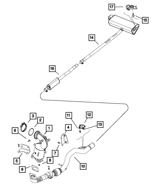 Soporte convertidor catalítico Mopar 15-22 Jeep Renegade Compass Fiat 500X nuevo fabricante de equipos originales Foto 1 de 1