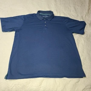 Eddie Bauer Fit Polo Button Up GOLF Blue Short Sleeve Shirt Mens SZ L Normcore - Picture 1 of 10