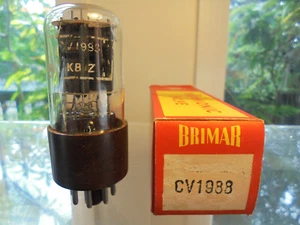 BRIMAR CV1988 6SN7GT STOCK ANTIGUO PLACAS SOLDADAS NEGRAS LARGAS VÁLVULA VINTAGE BRITÁNICA - Imagen 1 de 11