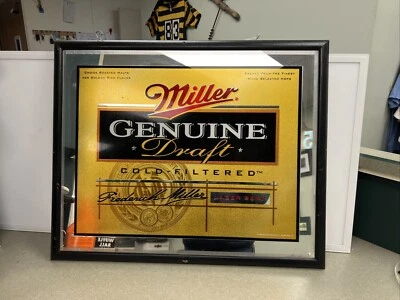 Miller High Life Mirror Beer Sign Man Cave Bar Decor Champagne Of Beer 32x26 - Image 1 of 4