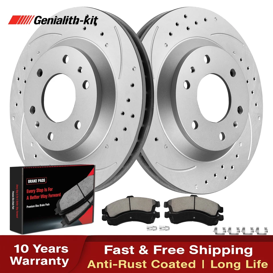 12.01" Front Drilled Brake Rotors Ceramic Pads for Chevy Trailblazer GMC Envoy - Image 1 of 4