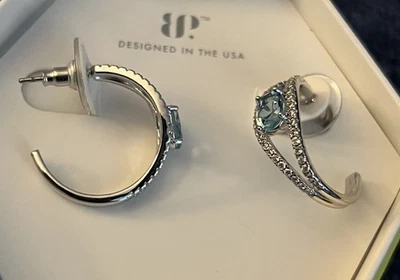 Pendientes Bomb Party Creados en Laboratorio Topacio Azul Cielo Chapado en Rodio  Foto 1 de 2