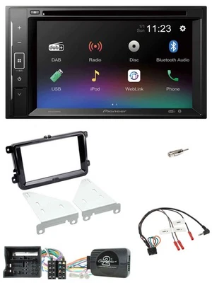 Pioneer Bluetooth Lenkrad USB 2DIN DAB DVD Autoradio für VW T6 15-19 piano schwa - Bild 1 von 4
