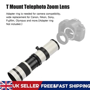 Universal T Mount 420-800mm Super Telephoto Manual Focus Lens in White - Picture 1 of 14